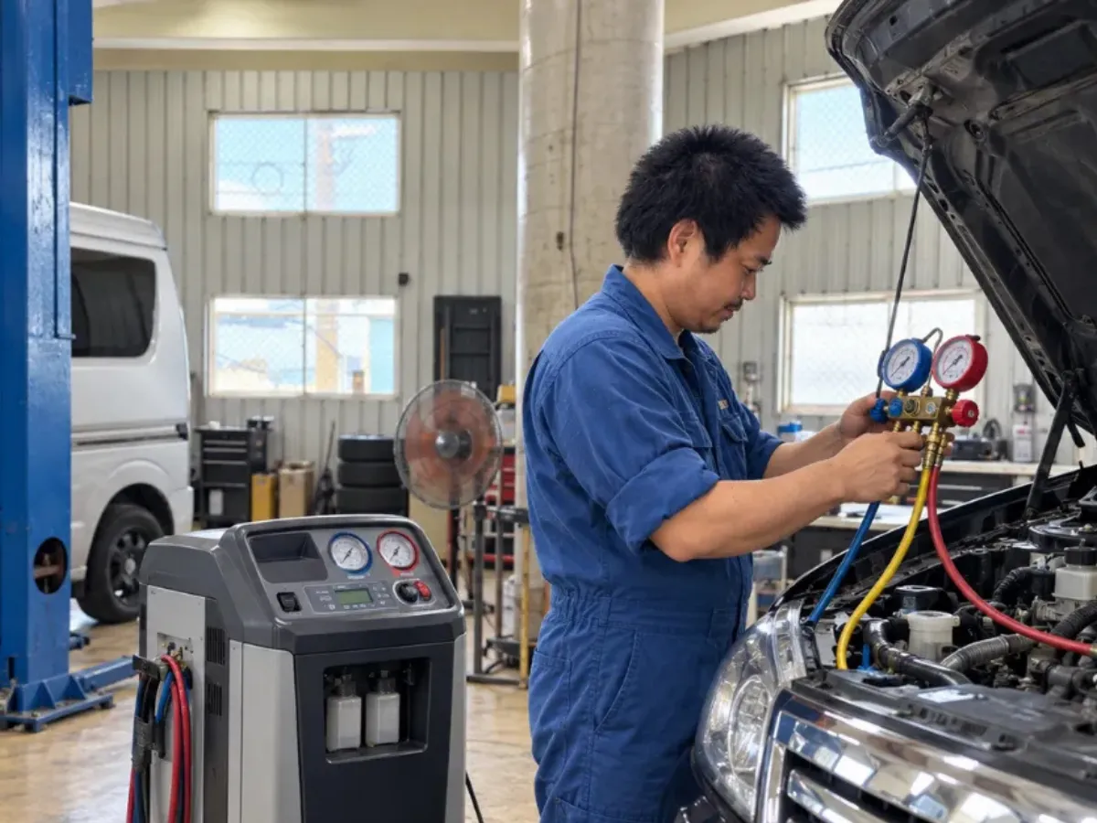 車のカーエアコンを使用しているイメージ